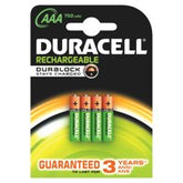 Duracell AAA Rechargeable Batteries 750mAh (Pack 4) - DURHR03B4-750SC